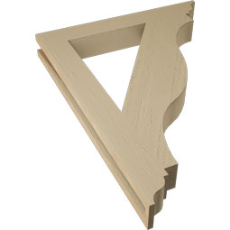 Ekena Millwork - BKTUR035X26X34FST01RCPR - Timberthane Faux Wood Funston Style Bracket, Traditional Ends, 3 1/2"W x 26"D x 34"H, Primed Tan