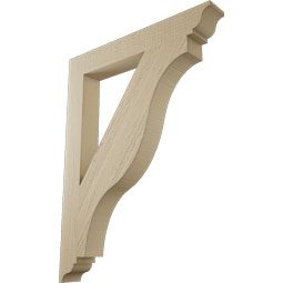 Ekena Millwork - BKTUR035X26X34FST01RCPR - Timberthane Faux Wood Funston Style Bracket, Traditional Ends, 3 1/2"W x 26"D x 34"H, Primed Tan