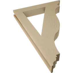 Ekena Millwork - BKTUR035X26X38FST01RCPR - Timberthane Faux Wood Funston Style Bracket, Traditional Ends, 3 1/2"W x 26"D x 38"H, Primed Tan