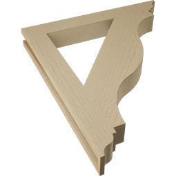 Ekena Millwork - BKTUR035X28X32FST01RCPR - Timberthane Faux Wood Funston Style Bracket, Traditional Ends, 3 1/2"W x 28"D x 32"H, Primed Tan
