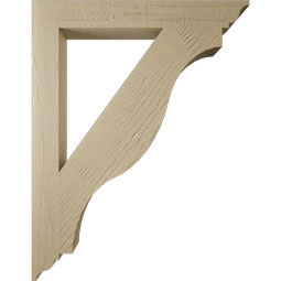 Ekena Millwork - BKTUR035X28X36FST01RCPR - Timberthane Faux Wood Funston Style Bracket, Traditional Ends, 3 1/2"W x 28"D x 36"H, Primed Tan