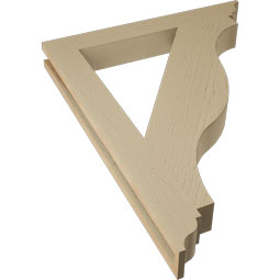 Ekena Millwork - BKTUR035X28X36FST01RCPR - Timberthane Faux Wood Funston Style Bracket, Traditional Ends, 3 1/2"W x 28"D x 36"H, Primed Tan