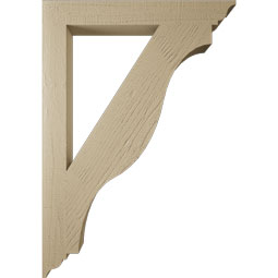 Ekena Millwork - BKTUR035X28X40FST01RCPR - Timberthane Faux Wood Funston Style Bracket, Traditional Ends, 3 1/2"W x 28"D x 40"H, Primed Tan