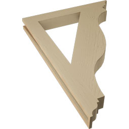 Ekena Millwork - BKTUR035X28X40FST01RCPR - Timberthane Faux Wood Funston Style Bracket, Traditional Ends, 3 1/2"W x 28"D x 40"H, Primed Tan