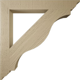 Ekena Millwork - BKTUR035X30X30FST01RCPR - Timberthane Faux Wood Funston Style Bracket, Traditional Ends, 3 1/2"W x 30"D x 30"H, Primed Tan