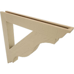 Ekena Millwork - BKTUR035X30X30FST01RCPR - Timberthane Faux Wood Funston Style Bracket, Traditional Ends, 3 1/2"W x 30"D x 30"H, Primed Tan