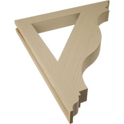 Ekena Millwork - BKTUR035X30X34FST01RCPR - Timberthane Faux Wood Funston Style Bracket, Traditional Ends, 3 1/2"W x 30"D x 34"H, Primed Tan