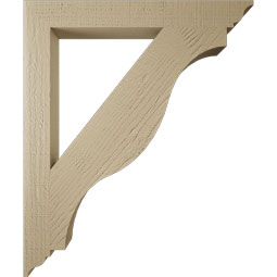 Ekena Millwork - BKTUR035X30X36FST01RCPR - Timberthane Faux Wood Funston Style Bracket, Traditional Ends, 3 1/2"W x 30"D x 36"H, Primed Tan