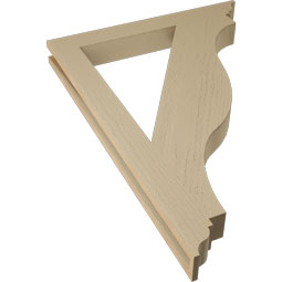 Ekena Millwork - BKTUR035X30X42FST01RCPR - Timberthane Faux Wood Funston Style Bracket, Traditional Ends, 3 1/2"W x 30"D x 42"H, Primed Tan