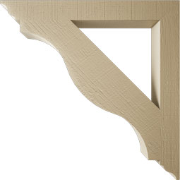 Ekena Millwork - BKTUR035X32X32FST01RCPR - Timberthane Faux Wood Funston Style Bracket, Traditional Ends, 3 1/2"W x 32"D x 32"H, Primed Tan