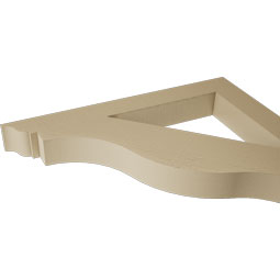 Ekena Millwork - BKTUR035X32X32FST01RCPR - Timberthane Faux Wood Funston Style Bracket, Traditional Ends, 3 1/2"W x 32"D x 32"H, Primed Tan