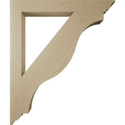 Ekena Millwork - BKTUR035X32X38FST01RCPR - Timberthane Faux Wood Funston Style Bracket, Traditional Ends, 3 1/2"W x 32"D x 38"H, Primed Tan
