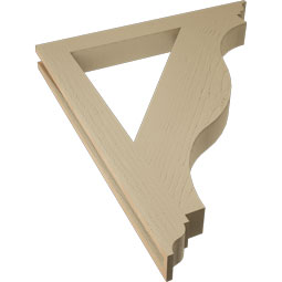 Ekena Millwork - BKTUR035X32X38FST01RCPR - Timberthane Faux Wood Funston Style Bracket, Traditional Ends, 3 1/2"W x 32"D x 38"H, Primed Tan