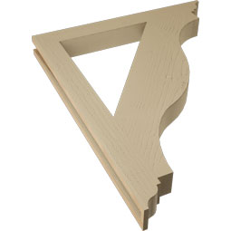Ekena Millwork - BKTUR035X32X40FST01RCPR - Timberthane Faux Wood Funston Style Bracket, Traditional Ends, 3 1/2"W x 32"D x 40"H, Primed Tan