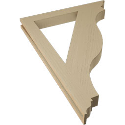 Ekena Millwork - BKTUR035X32X44FST01RCPR - Timberthane Faux Wood Funston Style Bracket, Traditional Ends, 3 1/2"W x 32"D x 44"H, Primed Tan