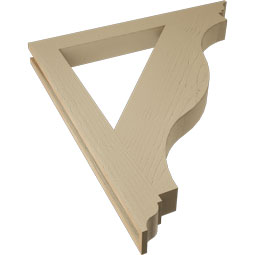 Ekena Millwork - BKTUR035X34X38FST01RCPR - Timberthane Faux Wood Funston Style Bracket, Traditional Ends, 3 1/2"W x 34"D x 38"H, Primed Tan
