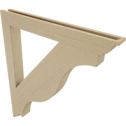 Ekena Millwork - BKTUR035X34X40FST01RCPR - Timberthane Faux Wood Funston Style Bracket, Traditional Ends, 3 1/2"W x 34"D x 40"H, Primed Tan