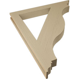 Ekena Millwork - BKTUR035X34X40FST01RCPR - Timberthane Faux Wood Funston Style Bracket, Traditional Ends, 3 1/2"W x 34"D x 40"H, Primed Tan