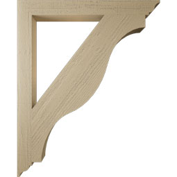 Ekena Millwork - BKTUR035X34X42FST01RCPR - Timberthane Faux Wood Funston Style Bracket, Traditional Ends, 3 1/2"W x 34"D x 42"H, Primed Tan