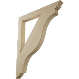 Ekena Millwork - BKTUR035X34X42FST01RCPR - Timberthane Faux Wood Funston Style Bracket, Traditional Ends, 3 1/2"W x 34"D x 42"H, Primed Tan