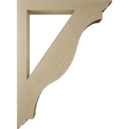 Ekena Millwork - BKTUR035X34X46FST01RCPR - Timberthane Faux Wood Funston Style Bracket, Traditional Ends, 3 1/2"W x 34"D x 46"H, Primed Tan