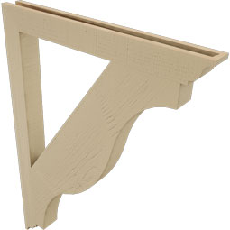Ekena Millwork - BKTUR035X34X46FST01RCPR - Timberthane Faux Wood Funston Style Bracket, Traditional Ends, 3 1/2"W x 34"D x 46"H, Primed Tan