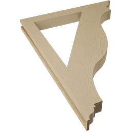 Ekena Millwork - BKTUR035X34X46FST01RCPR - Timberthane Faux Wood Funston Style Bracket, Traditional Ends, 3 1/2"W x 34"D x 46"H, Primed Tan