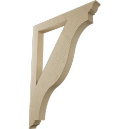 Ekena Millwork - BKTUR035X34X46FST01RCPR - Timberthane Faux Wood Funston Style Bracket, Traditional Ends, 3 1/2"W x 34"D x 46"H, Primed Tan