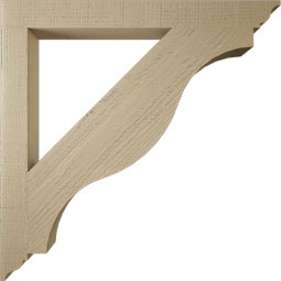 Ekena Millwork - BKTUR035X36X36FST01RCPR - Timberthane Faux Wood Funston Style Bracket, Traditional Ends, 3 1/2"W x 36"D x 36"H, Primed Tan