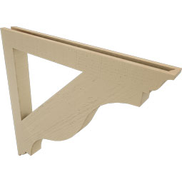Ekena Millwork - BKTUR035X36X36FST01RCPR - Timberthane Faux Wood Funston Style Bracket, Traditional Ends, 3 1/2"W x 36"D x 36"H, Primed Tan