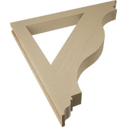 Ekena Millwork - BKTUR035X36X36FST01RCPR - Timberthane Faux Wood Funston Style Bracket, Traditional Ends, 3 1/2"W x 36"D x 36"H, Primed Tan