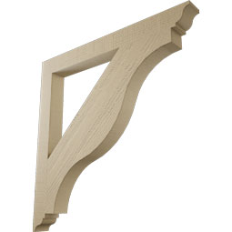 Ekena Millwork - BKTUR035X36X36FST01RCPR - Timberthane Faux Wood Funston Style Bracket, Traditional Ends, 3 1/2"W x 36"D x 36"H, Primed Tan