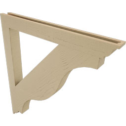 Ekena Millwork - BKTUR035X36X40FST01RCPR - Timberthane Faux Wood Funston Style Bracket, Traditional Ends, 3 1/2"W x 36"D x 40"H, Primed Tan
