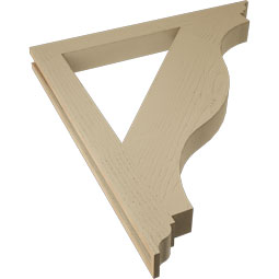 Ekena Millwork - BKTUR035X36X40FST01RCPR - Timberthane Faux Wood Funston Style Bracket, Traditional Ends, 3 1/2"W x 36"D x 40"H, Primed Tan