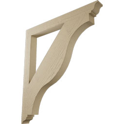 Ekena Millwork - BKTUR035X36X40FST01RCPR - Timberthane Faux Wood Funston Style Bracket, Traditional Ends, 3 1/2"W x 36"D x 40"H, Primed Tan