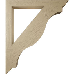 Ekena Millwork - BKTUR035X36X42FST01RCPR - Timberthane Faux Wood Funston Style Bracket, Traditional Ends, 3 1/2"W x 36"D x 42"H, Primed Tan
