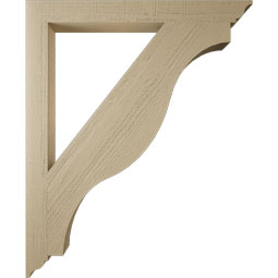 Ekena Millwork - BKTUR035X36X44FST01RCPR - Timberthane Faux Wood Funston Style Bracket, Traditional Ends, 3 1/2"W x 36"D x 44"H, Primed Tan