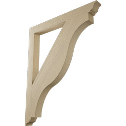 Ekena Millwork - BKTUR035X36X44FST01RCPR - Timberthane Faux Wood Funston Style Bracket, Traditional Ends, 3 1/2"W x 36"D x 44"H, Primed Tan