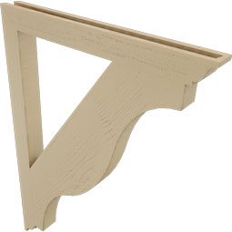 Ekena Millwork - BKTUR035X36X48FST01RCPR - Timberthane Faux Wood Funston Style Bracket, Traditional Ends, 3 1/2"W x 36"D x 48"H, Primed Tan