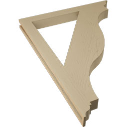Ekena Millwork - BKTUR035X36X48FST01RCPR - Timberthane Faux Wood Funston Style Bracket, Traditional Ends, 3 1/2"W x 36"D x 48"H, Primed Tan