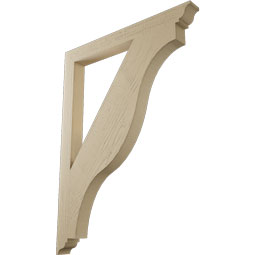 Ekena Millwork - BKTUR035X36X48FST01RCPR - Timberthane Faux Wood Funston Style Bracket, Traditional Ends, 3 1/2"W x 36"D x 48"H, Primed Tan