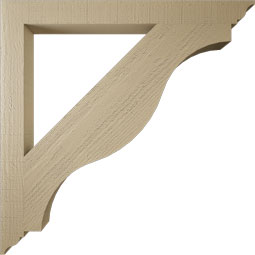 Ekena Millwork - BKTUR035X38X38FST01RCPR - Timberthane Faux Wood Funston Style Bracket, Traditional Ends, 3 1/2"W x 38"D x 38"H, Primed Tan