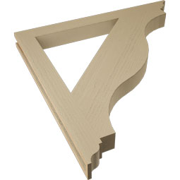 Ekena Millwork - BKTUR035X38X38FST01RCPR - Timberthane Faux Wood Funston Style Bracket, Traditional Ends, 3 1/2"W x 38"D x 38"H, Primed Tan