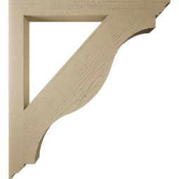 Ekena Millwork - BKTUR035X38X42FST01RCPR - Timberthane Faux Wood Funston Style Bracket, Traditional Ends, 3 1/2"W x 38"D x 42"H, Primed Tan