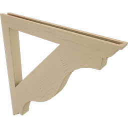 Ekena Millwork - BKTUR035X38X42FST01RCPR - Timberthane Faux Wood Funston Style Bracket, Traditional Ends, 3 1/2"W x 38"D x 42"H, Primed Tan