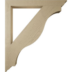 Ekena Millwork - BKTUR035X38X44FST01RCPR - Timberthane Faux Wood Funston Style Bracket, Traditional Ends, 3 1/2"W x 38"D x 44"H, Primed Tan