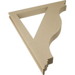 Ekena Millwork - BKTUR035X38X44FST01RCPR - Timberthane Faux Wood Funston Style Bracket, Traditional Ends, 3 1/2"W x 38"D x 44"H, Primed Tan