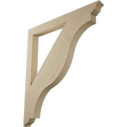 Ekena Millwork - BKTUR035X38X44FST01RCPR - Timberthane Faux Wood Funston Style Bracket, Traditional Ends, 3 1/2"W x 38"D x 44"H, Primed Tan