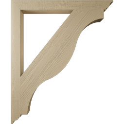 Ekena Millwork - BKTUR035X38X46FST01RCPR - Timberthane Faux Wood Funston Style Bracket, Traditional Ends, 3 1/2"W x 38"D x 46"H, Primed Tan