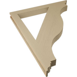 Ekena Millwork - BKTUR035X38X46FST01RCPR - Timberthane Faux Wood Funston Style Bracket, Traditional Ends, 3 1/2"W x 38"D x 46"H, Primed Tan
